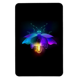 Neon Firefly på svart Magnet