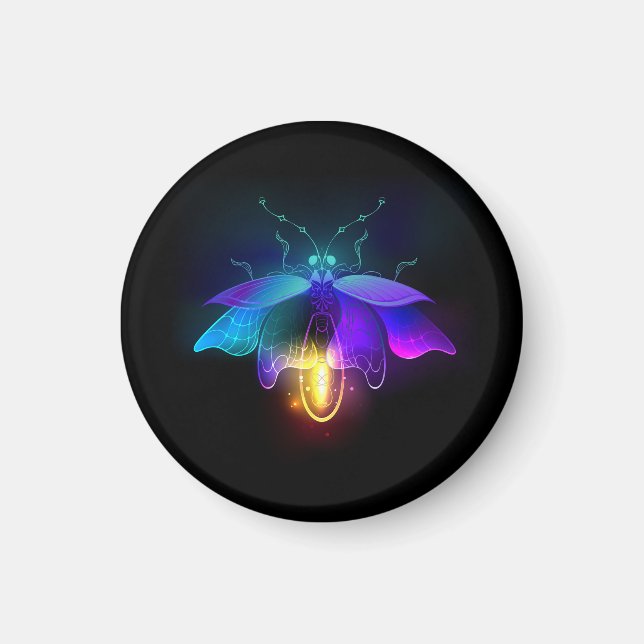 Neon Firefly på svart Magnet (Framsidan)