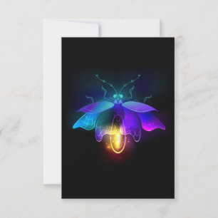 Neon Firefly på svart Meddelande