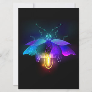 Neon Firefly på svart Meddelande