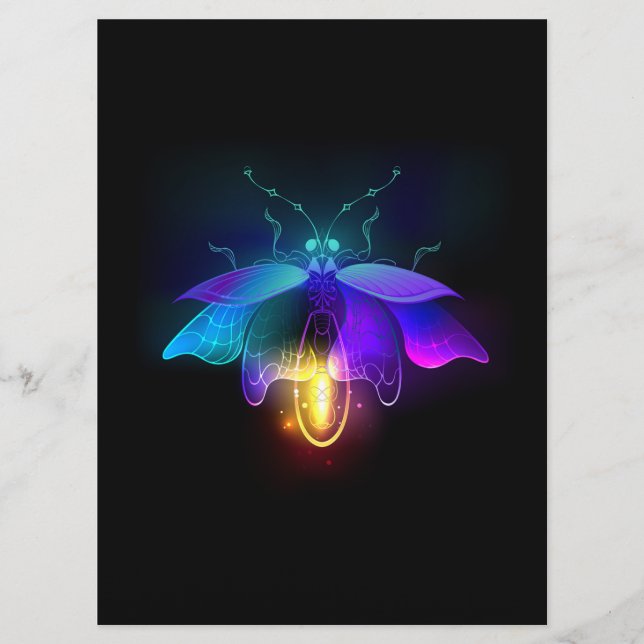 Neon Firefly på svart Meny (Framsida)