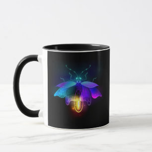 Neon Firefly på svart Mugg