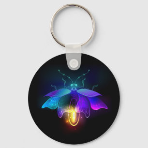Neon Firefly på svart Nyckelring
