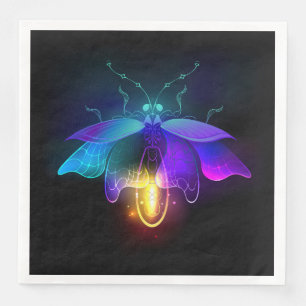 Neon Firefly på svart Pappersservett