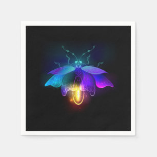 Neon Firefly på svart Pappersservett