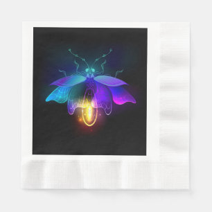Neon Firefly på svart Pappersservett