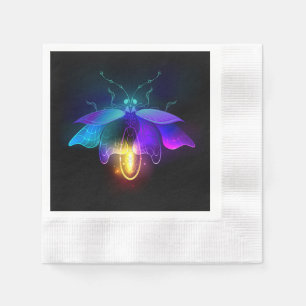 Neon Firefly på svart Pappersservett