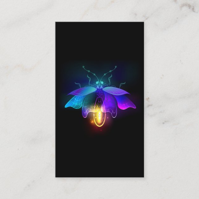 Neon Firefly på svart Placeringskort (Framsida)