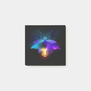 Neon Firefly på svart Post-it Block