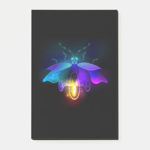 Neon Firefly på svart Post-it Block