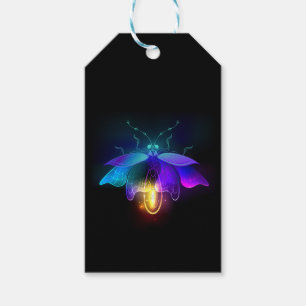 Neon Firefly på svart Presentetikett