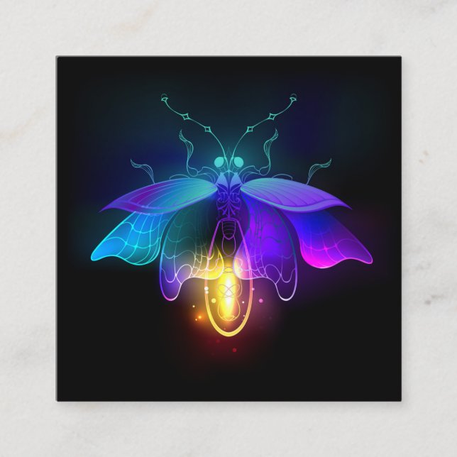 Neon Firefly på svart Rabattkort (Framsida)