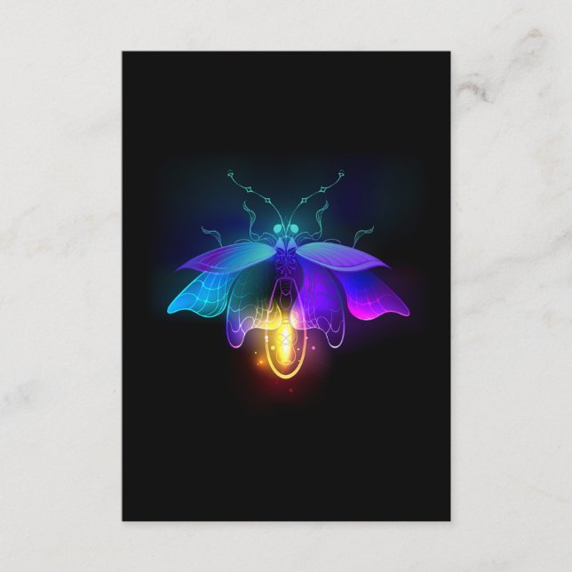 Neon Firefly på svart Rådkort (Framsida)