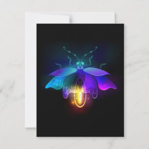 Neon Firefly på svart Rådkort