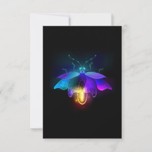 Neon Firefly på svart Spara Datumet