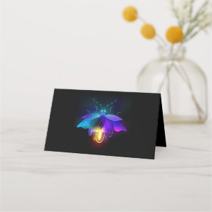 Neon Firefly på svart Tidsbeställning Kort