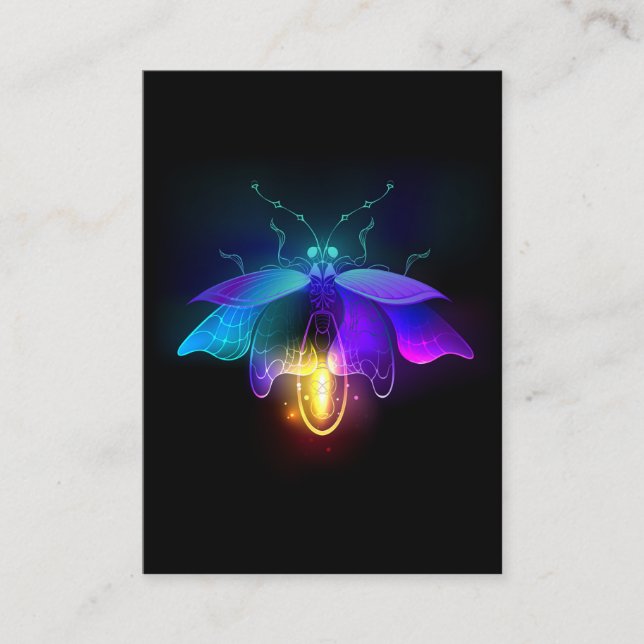 Neon Firefly på svart Tilläggskort (Framsida)