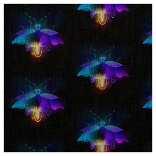 Neon Firefly på svart Tyg
