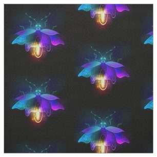 Neon Firefly på svart Tyg