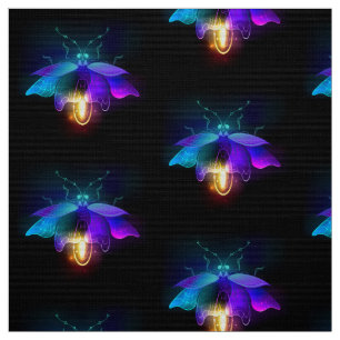 Neon Firefly på svart Tyg