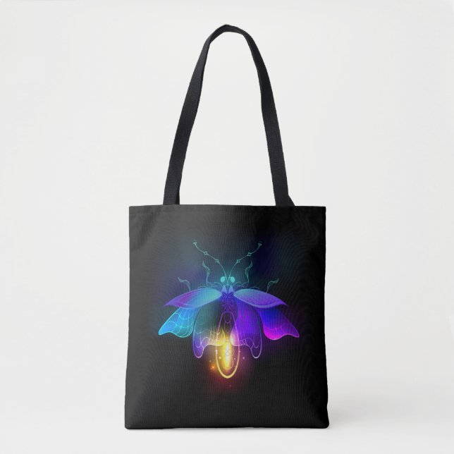Neon Firefly på svart Tygkasse (Framsida)