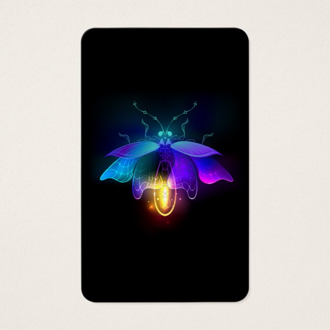 Neon Firefly på svart Visitkort (Framsida)