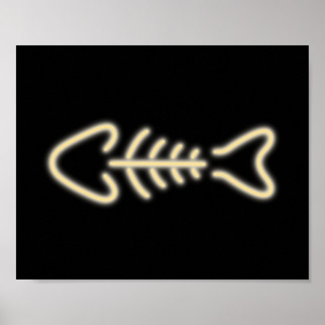 Neon Fish Bones Poster (Framsidan)