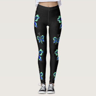 Neon Fjäril Leggings
