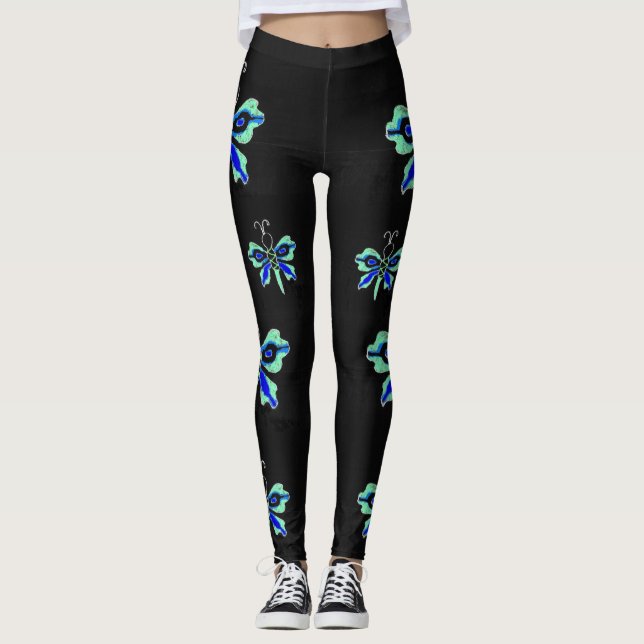 Neon Fjäril Leggings (Framsida)