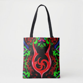 Neon Flame Mandala Pattern Tygkasse