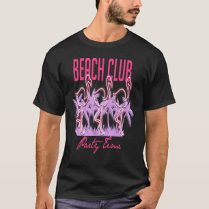 Neon Flamingo Beach Klubb Vogue Stil T Shirt