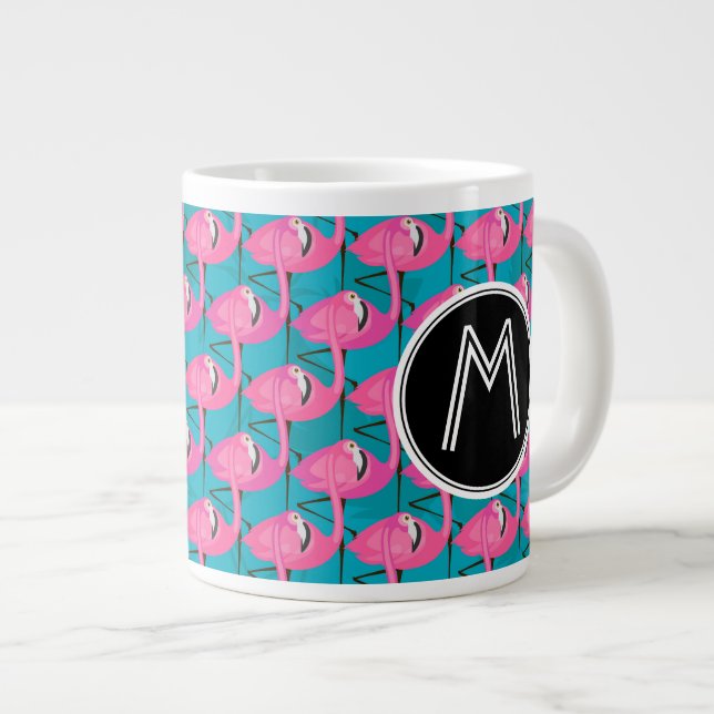 Neon Flamingos| Lägg till din ursprungliga Jumbo Mugg (Framsida höger)