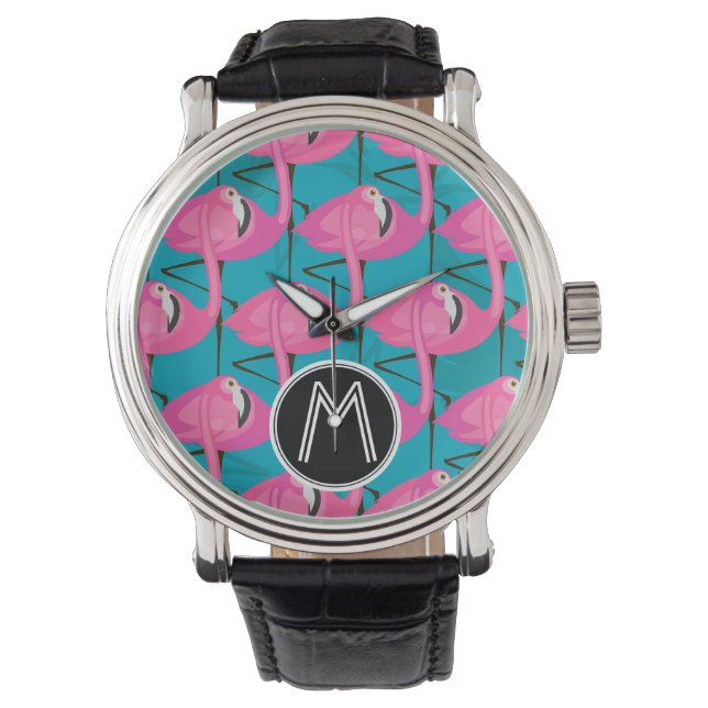 Neon Flamingos Two | Lägg till din första Armbandsur (Framsida)