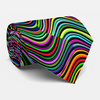 Neon Flerfärgad Böjd Linje Mönster -COOL Slips