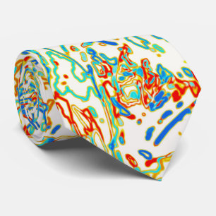 Neon Flerfärgad Böjd Linje Mönster -COOL Slips