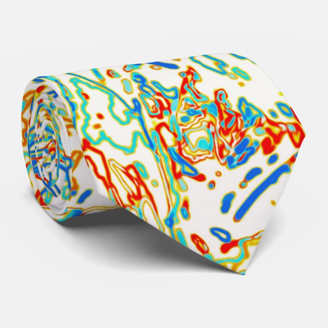 Neon Flerfärgad Böjd Linje Mönster -COOL Slips (Rullad)