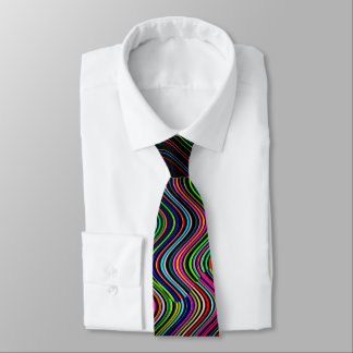 Neon Flerfärgad Böjd Linje Mönster -COOL Slips