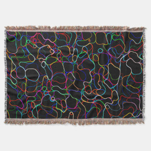 Neon Flerfärgad Curvy Line Mönster - COOLA Filt