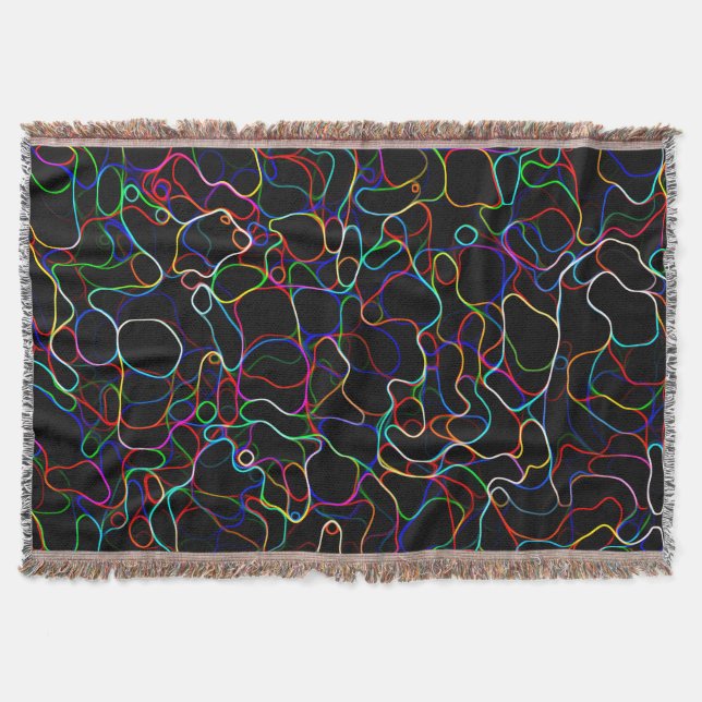 Neon Flerfärgad Curvy Line Mönster - COOLA Filt (Framsidan)