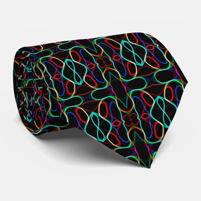 Neon Flerfärgad Curvy Line Mönster - COOLA Slips (Rullad)