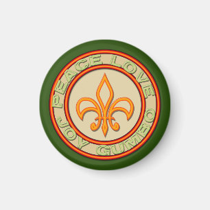 Neon Fleur de Lis Fred kärlekGumbo Magnet