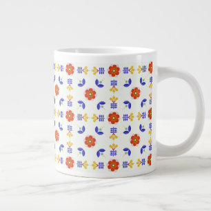 Neon Flower Geometric Mönster Jumbo Mugg