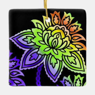 Neon Flowers Julgransprydnad Keramik