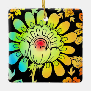 Neon Flowers Julgransprydnad Keramik