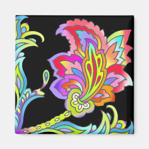 Neon Flowers Magnet