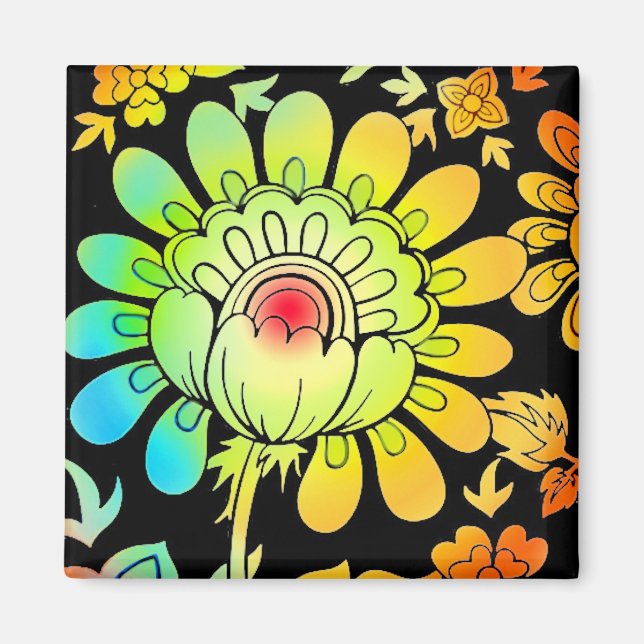 Neon Flowers Magnet (Framsidan)