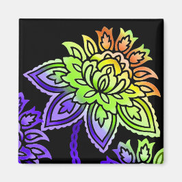 Neon Flowers Magnet