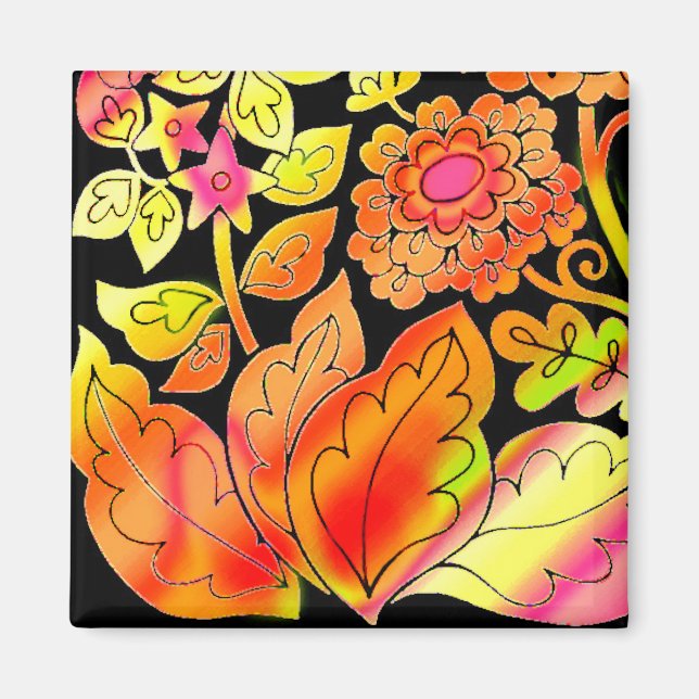 Neon Flowers Magnet (Framsidan)