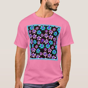 Neon Flowers Mönster Artwork. Köp nu T Shirt