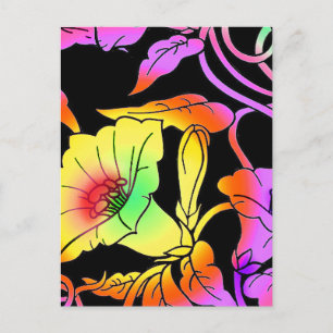 Neon Flowers Vykort